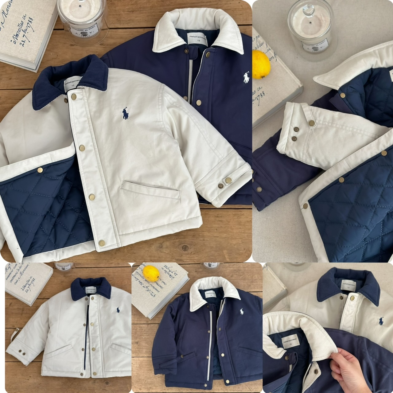 兒童Polo韓版反領夾棉外套-2401655