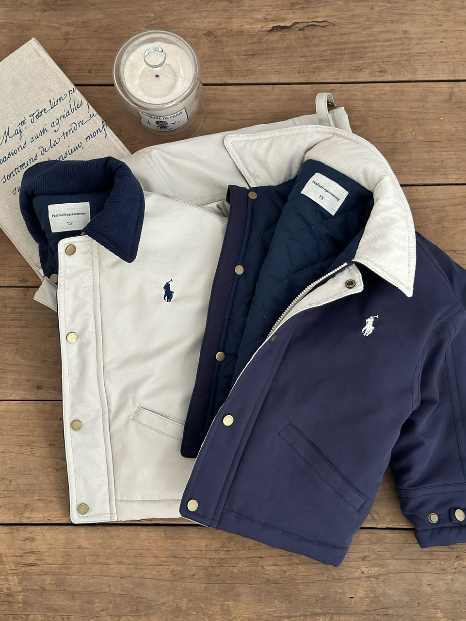 兒童Polo韓版反領夾棉外套-2401655