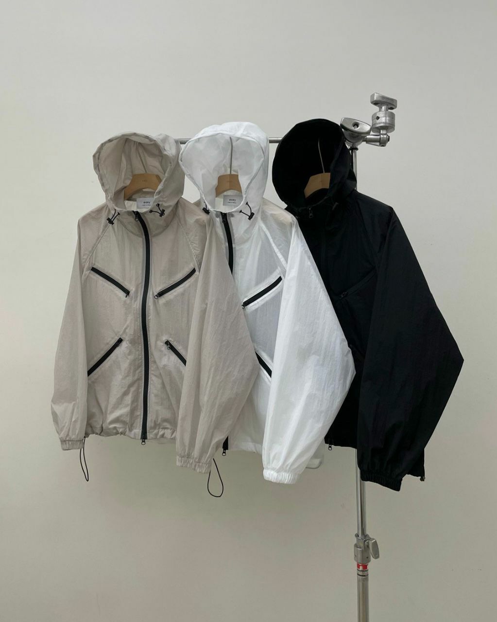 淨色連帽拉鍊外套 EASY-027JK