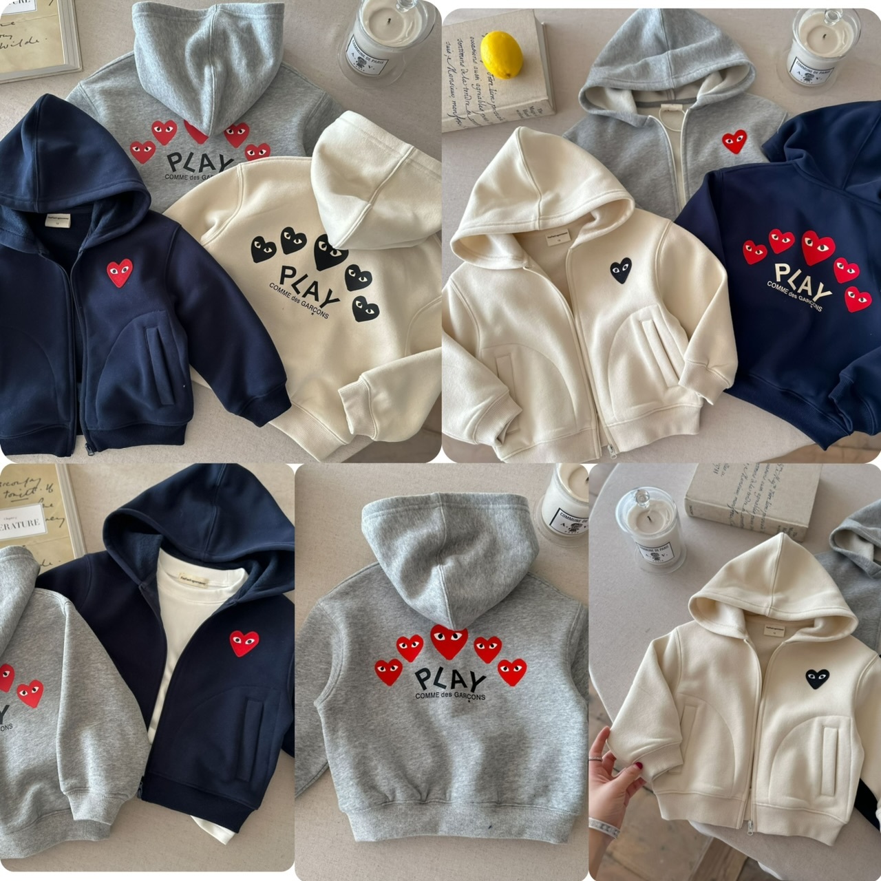 兒童Play韓版拉鏈有帽衞衣外套-2401656