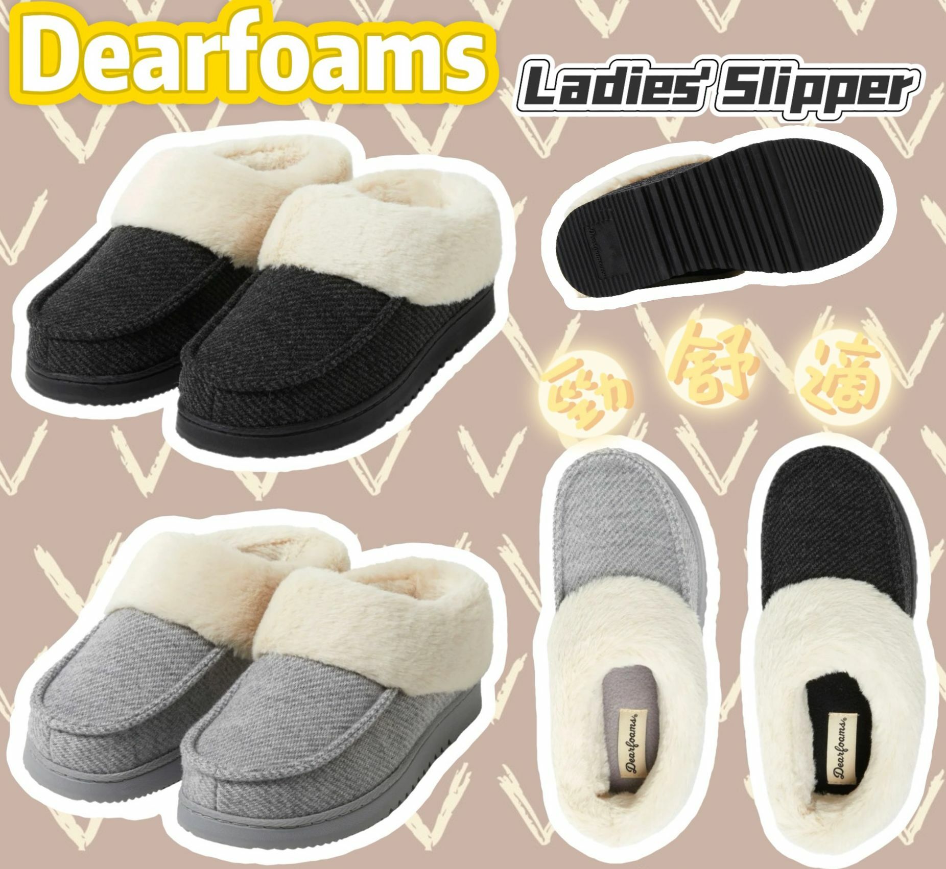 【預購】Dearfoams G100801 女裝毛毛鞋