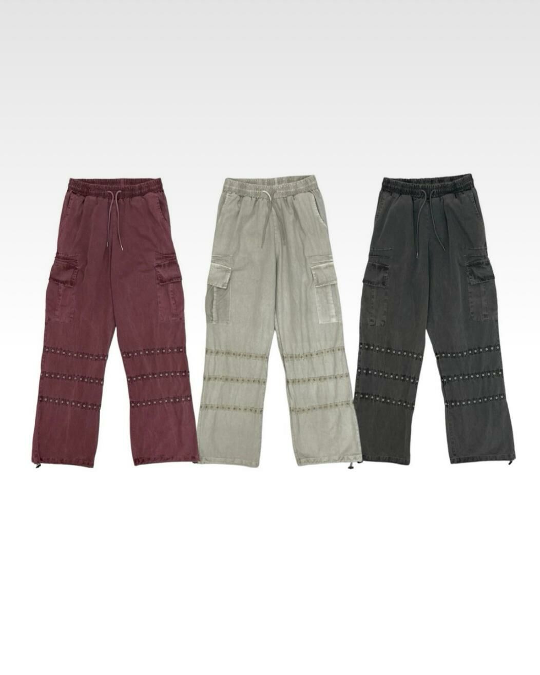 洗水淨色工裝鬆身褲 EASY-028P