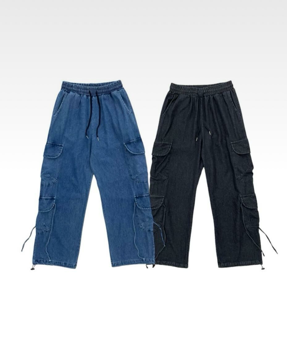 洗水工裝鬆身牛仔褲 EASY-035P