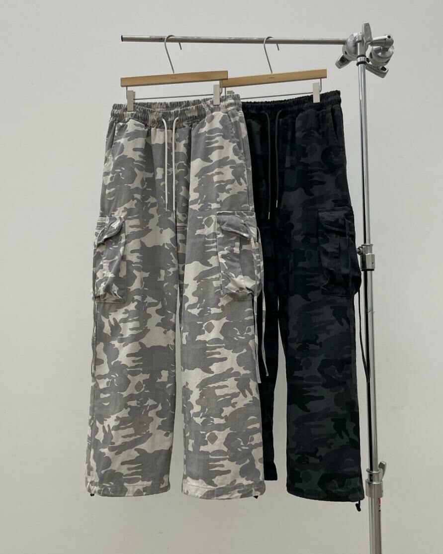 迷彩工裝可束腳鬆身褲 EASY-043P