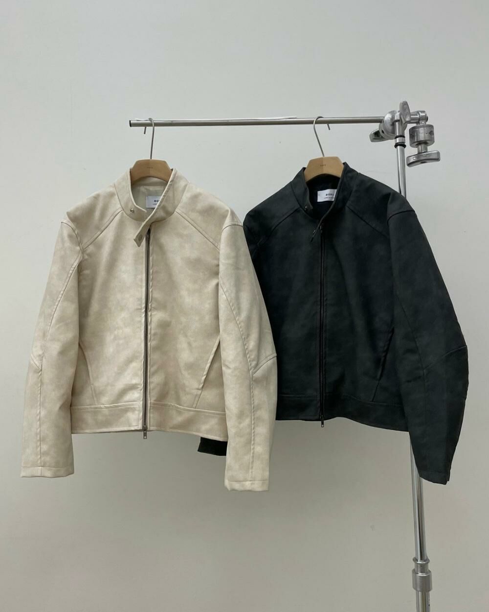 企領拉鍊合成皮褸 EASY-044JK