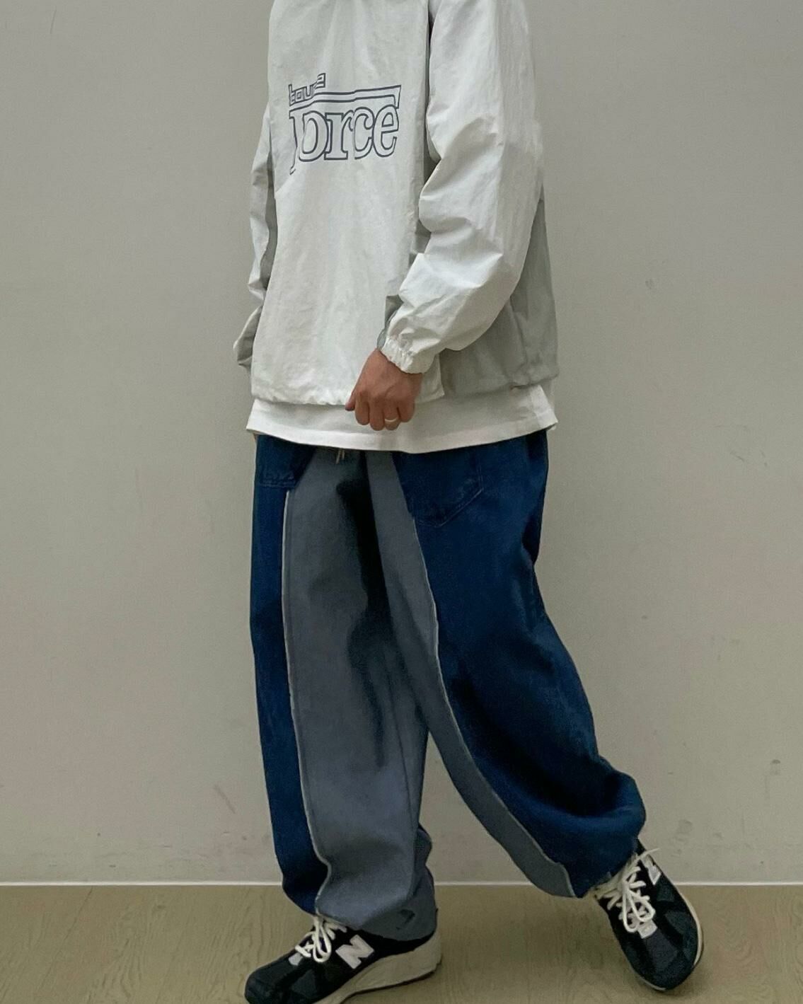 拼色鬆身牛仔褲 EASY-045P