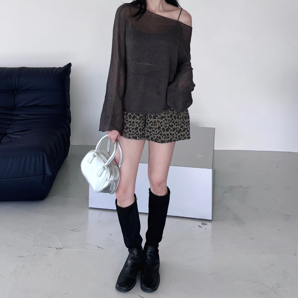 美式復古皮革+麂皮絨拼接長靴-2色  麂皮長靴 靴子(現貨)