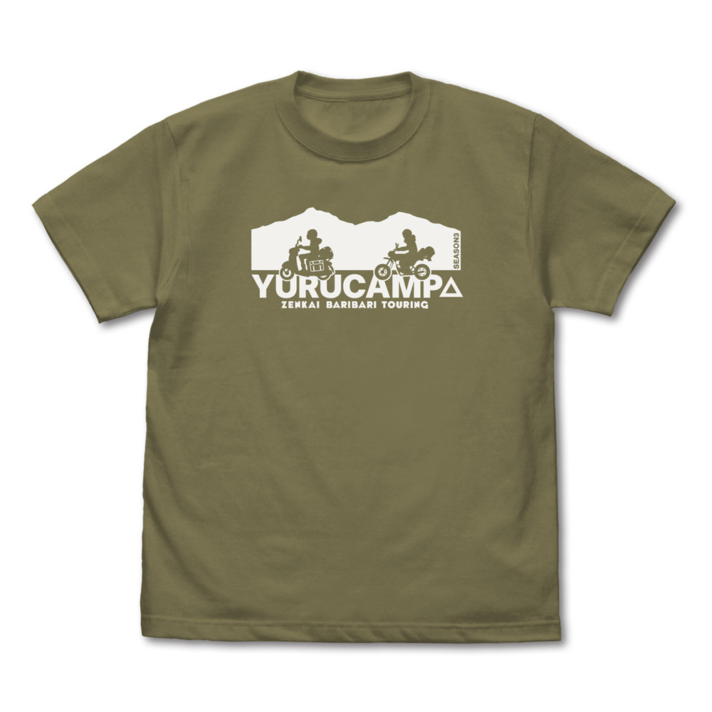 Cospa 0519 リン・綾乃ツーリング Tシャツ [『ゆるキャン△ SEASON３』] LIGHT OLIVE