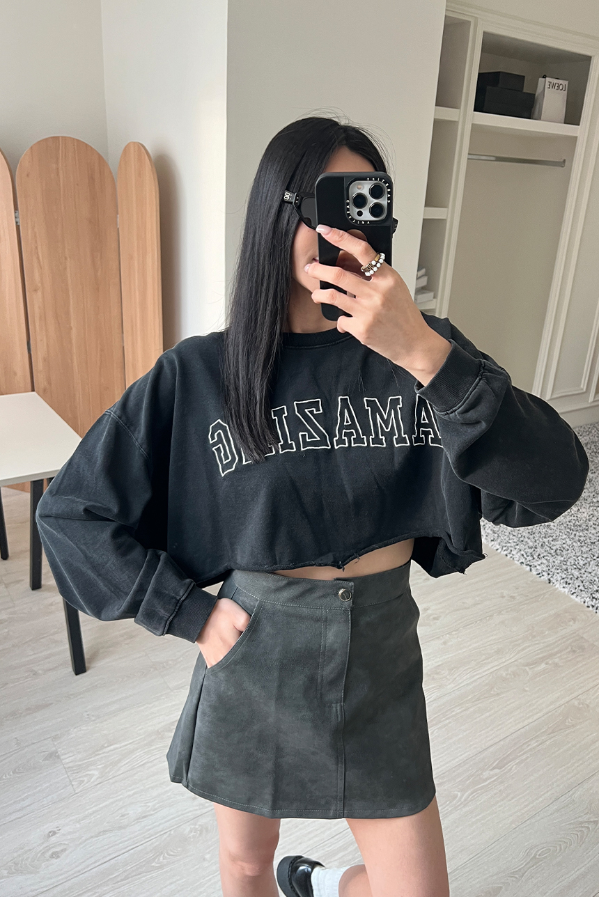 框線英文短版洗水T*3色