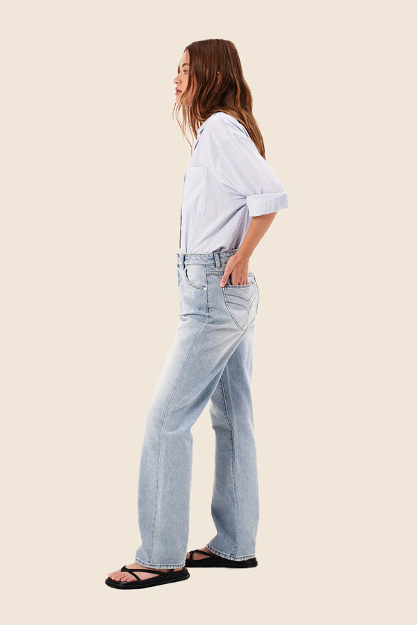 ROLLA'S - 90S RELAXED直筒牛仔褲-水洗淺藍