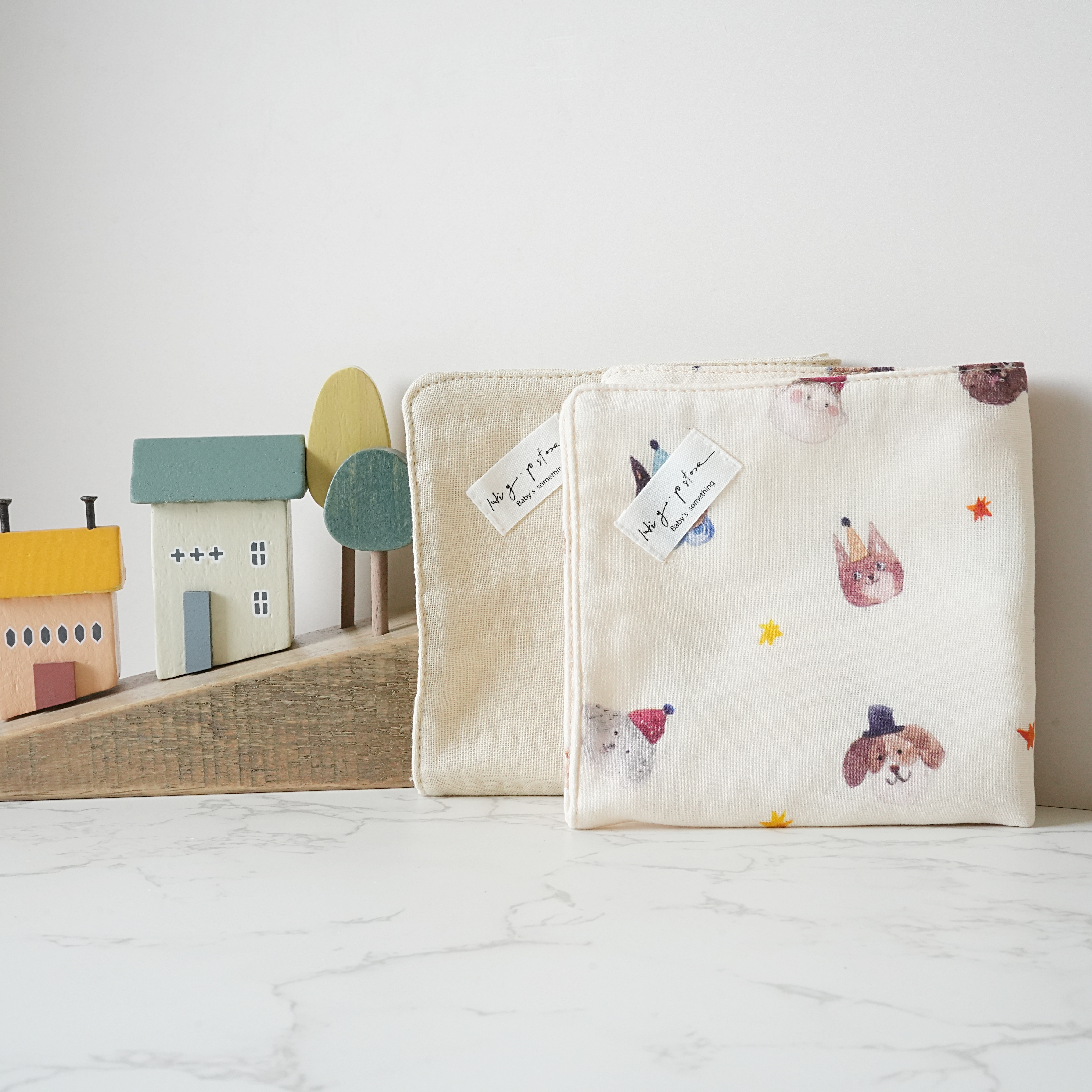 Hi Y.P store-手作六層紗紗布巾-獨家設計款-萌寵寶貝（2件組)