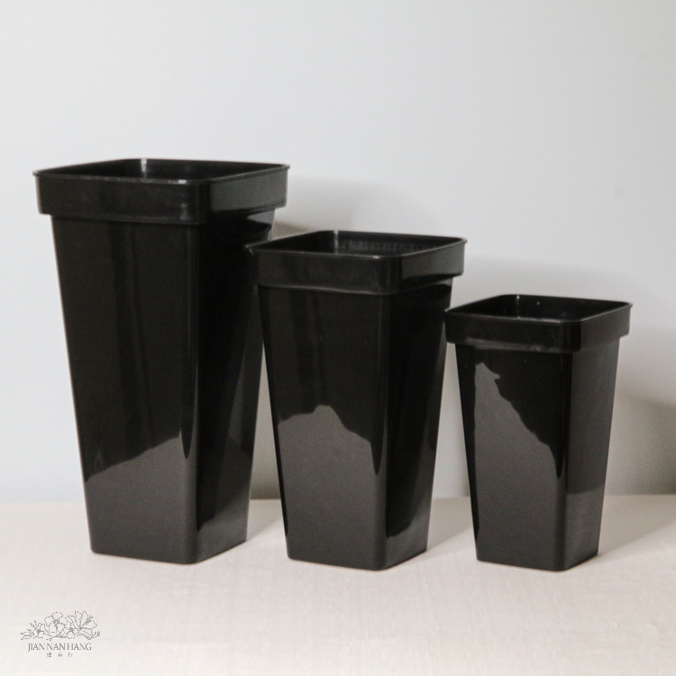 塑膠花器 方桶 黑 3尺寸