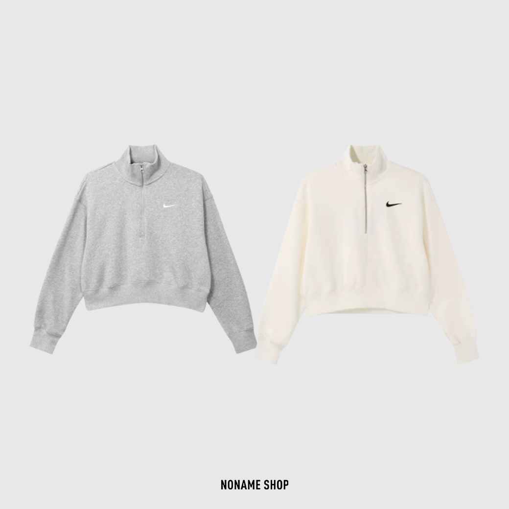 NIKE POLO 半開襟 小勾 微短版 長袖 兩色 (女款)