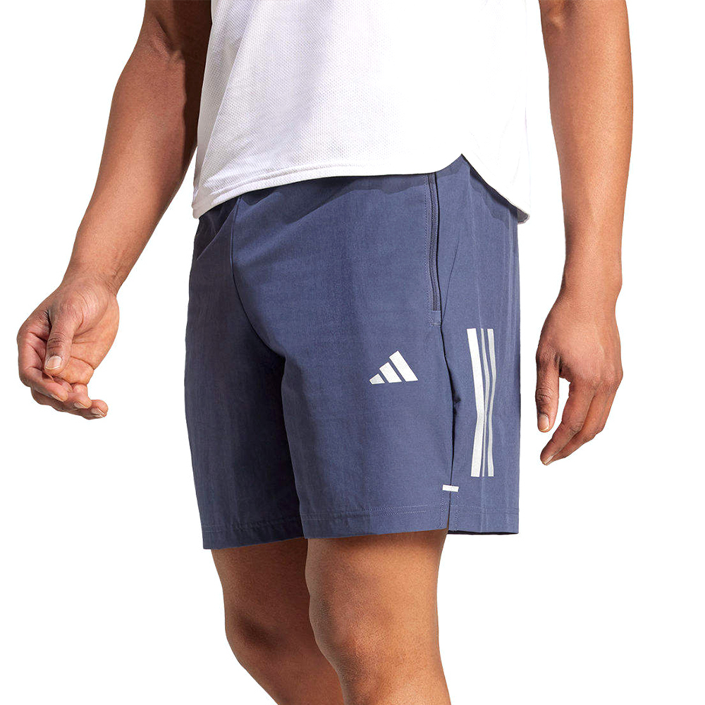 Adidas GYM+ 3S WV 男款 藍色 運動 休閒 吸濕 排汗 拉鍊 口袋 機能 訓練 短褲 IW5907