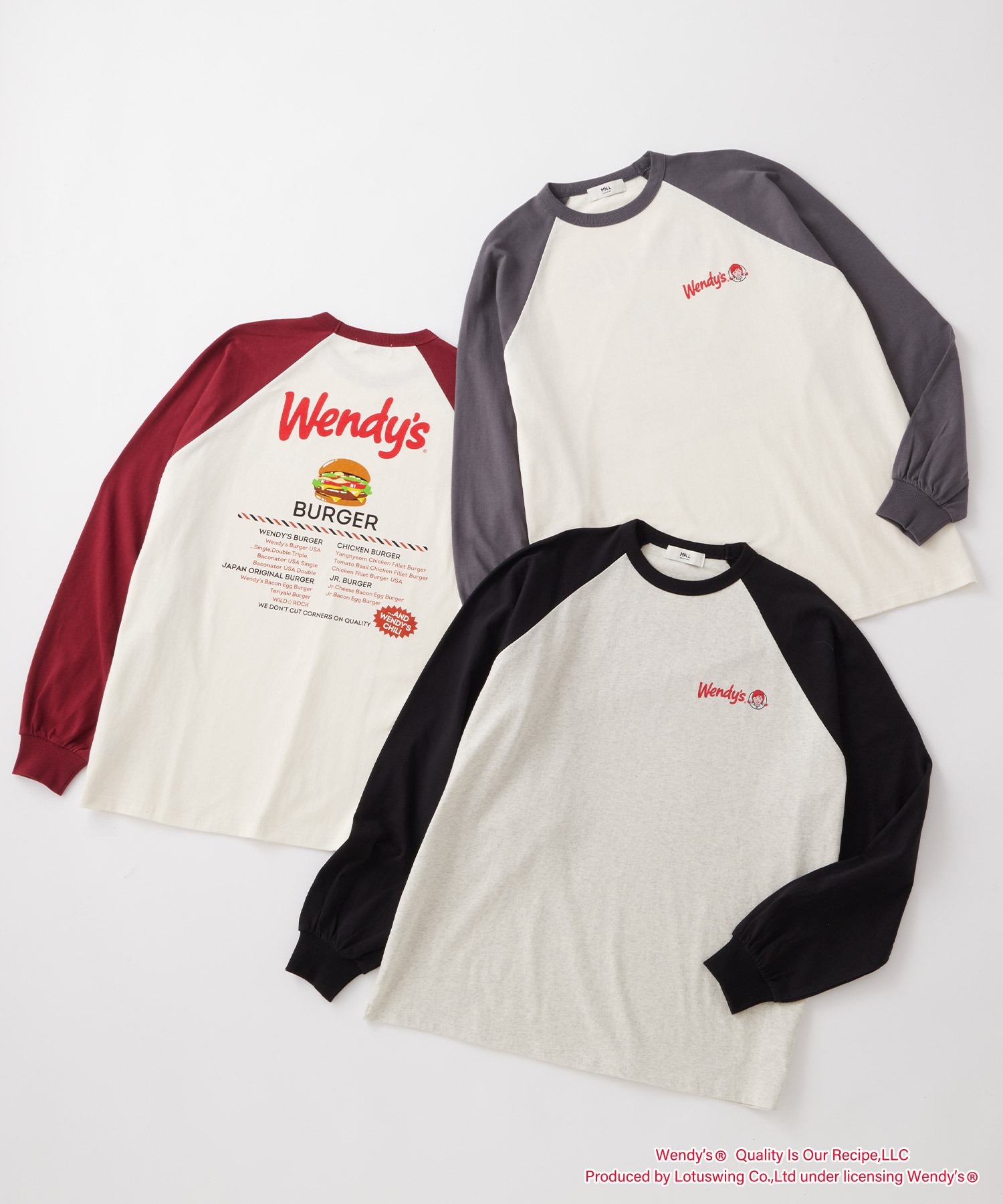預購┃日牌 溫蒂漢堡 印花 長袖 棒球TEE