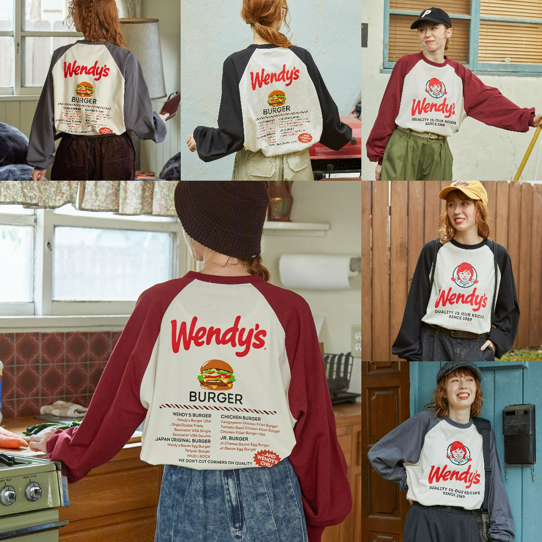 預購┃日牌 溫蒂漢堡 印花 長袖 棒球TEE