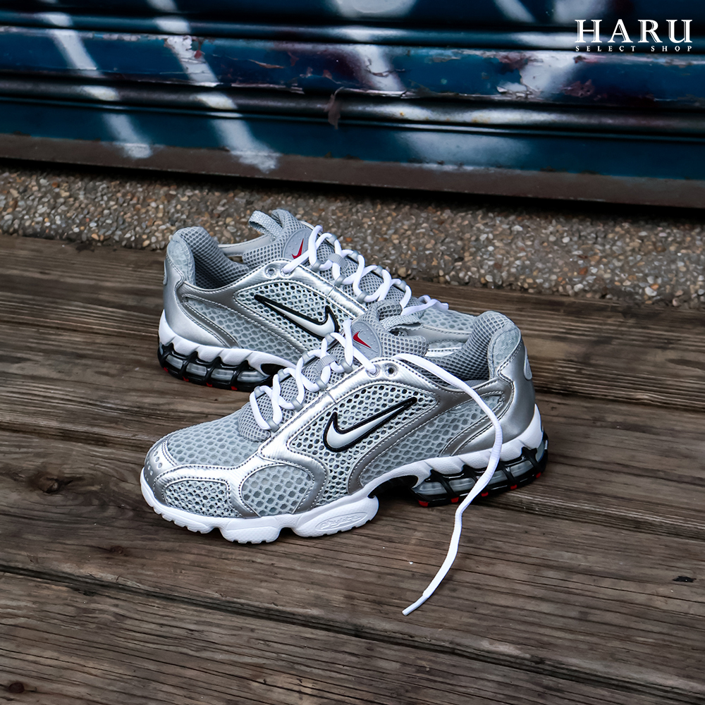 NIKE AIR ZOOM SPIRIDON CAGE 2 電鍍銀 Y2K 平替款 STUSSY 網布 透氣 慢跑休閒鞋 CJ1288-001