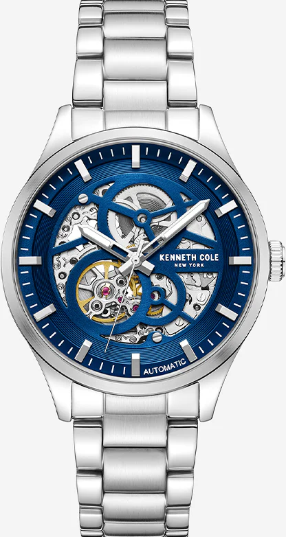 萬年鐘錶 - KENNETH COLE  美國紐約品牌  透視機芯機械不鏽鋼男錶 KCWGY0046401 錶徑42MM