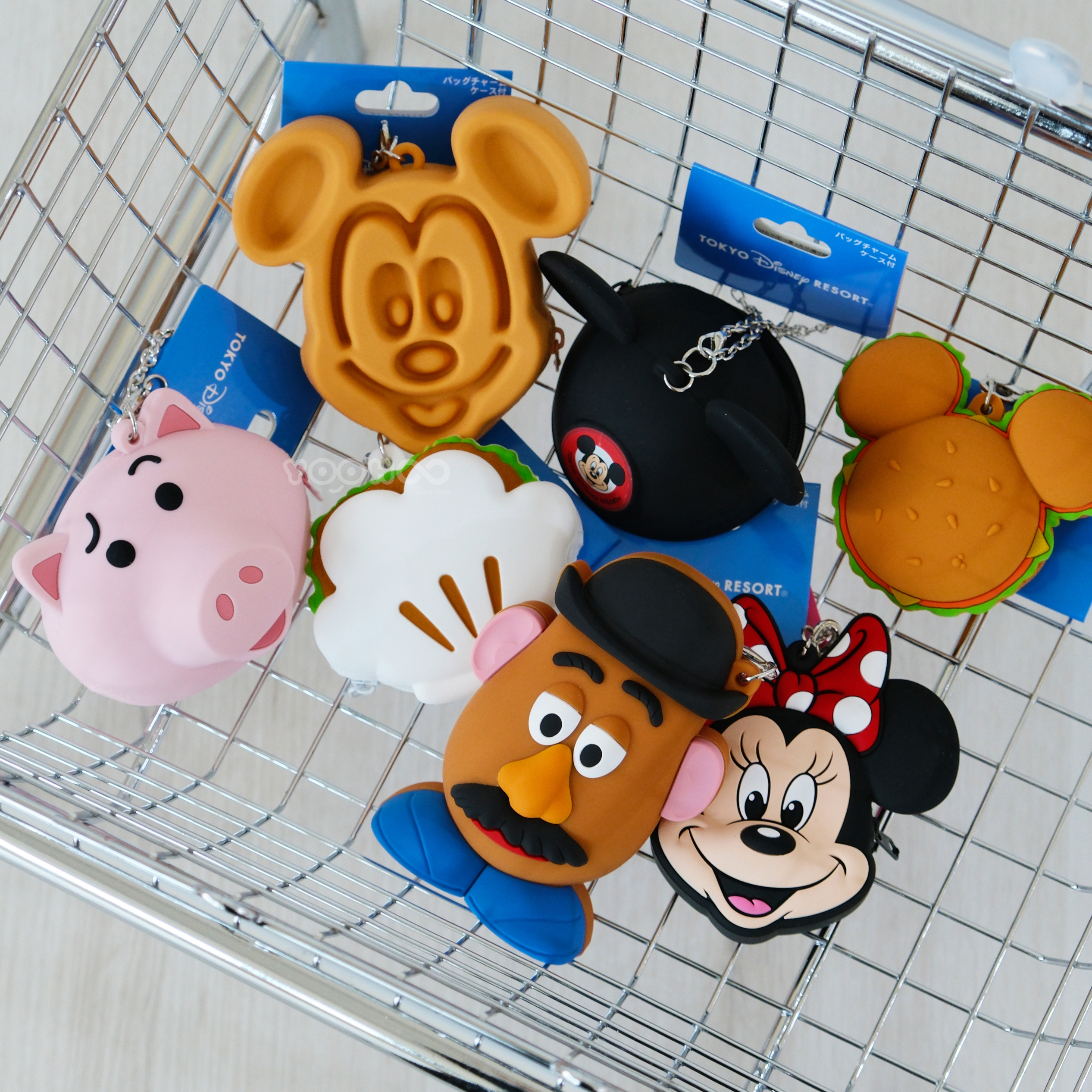 現貨┃日本 DISNEY 迪士尼 園區 米奇 漢堡 鬆餅 火腿豬 蛋頭先生 矽膠 零錢包 吊飾