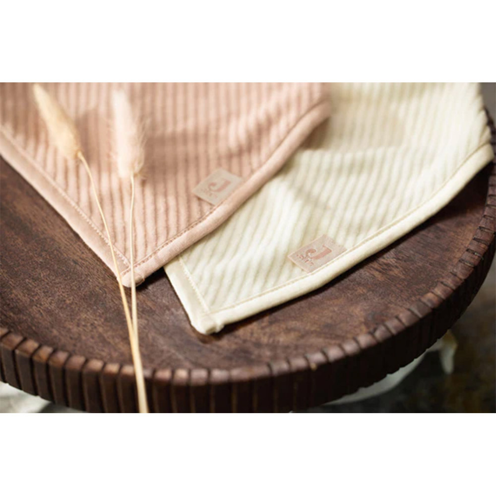 荷蘭Jollein 圍兜2入-Wild Rose/Ivory