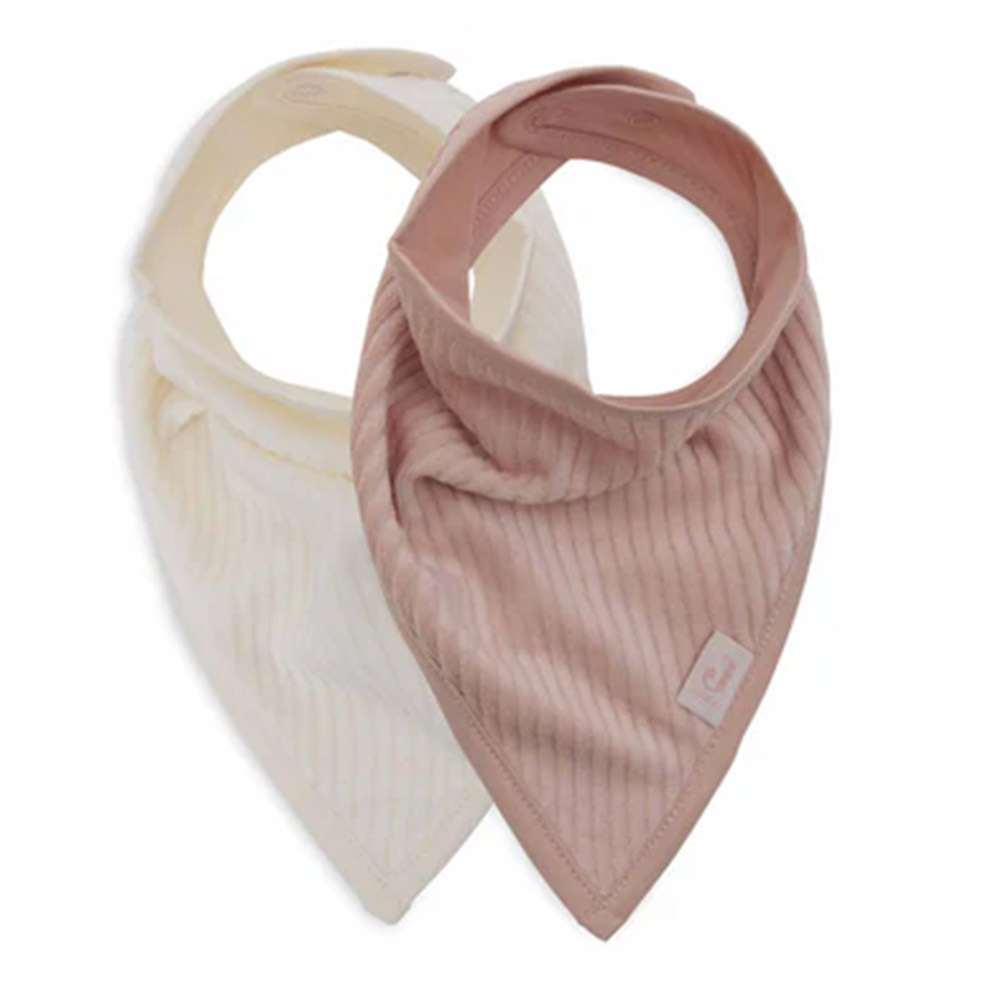 荷蘭Jollein 圍兜2入-Wild Rose/Ivory