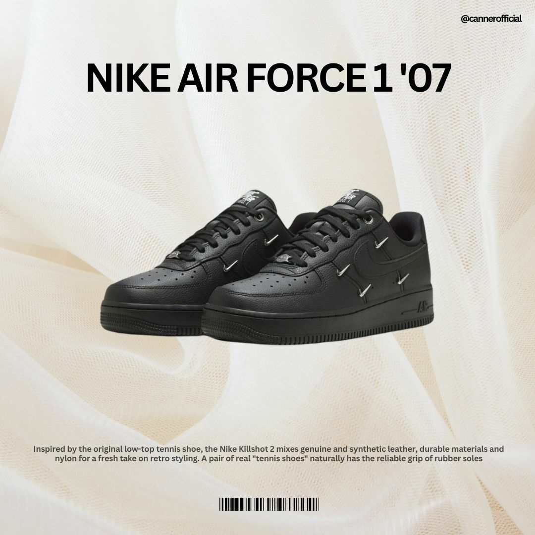 Nike Air Force 1 全黑 黑魂 小銀勾 女款 AF1 HQ1180-001