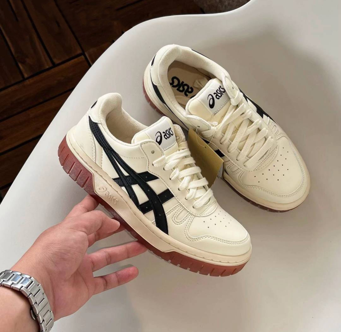 Asics Court MZ 米白黑 米白色 厚底 運動 板鞋 1203A127-750/預購