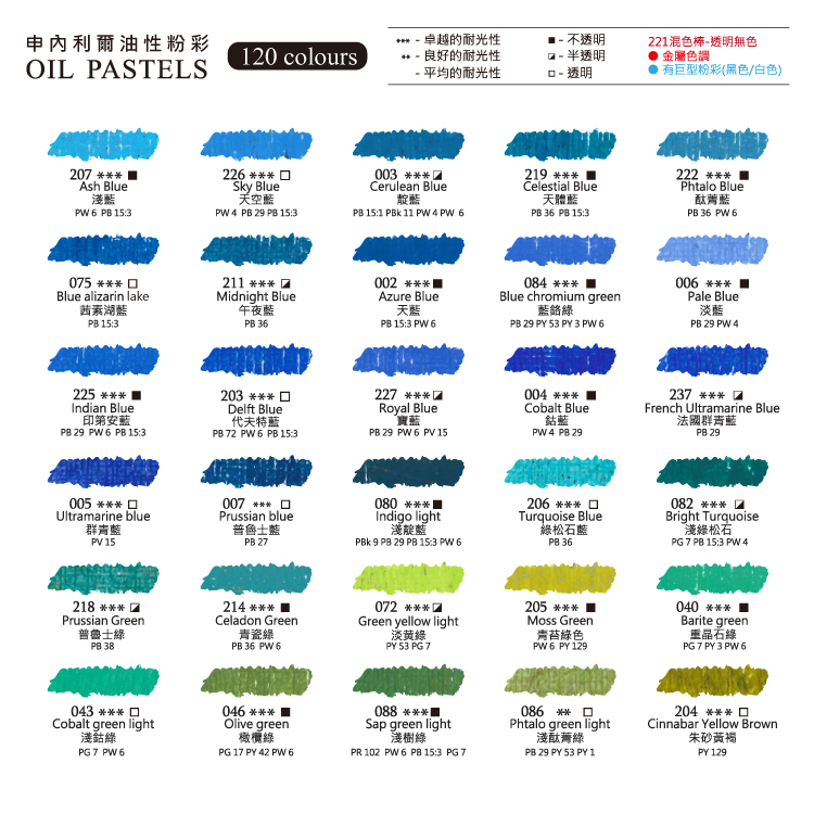 法國SENNELIER 申內利爾油性粉彩5ml 單支共120色