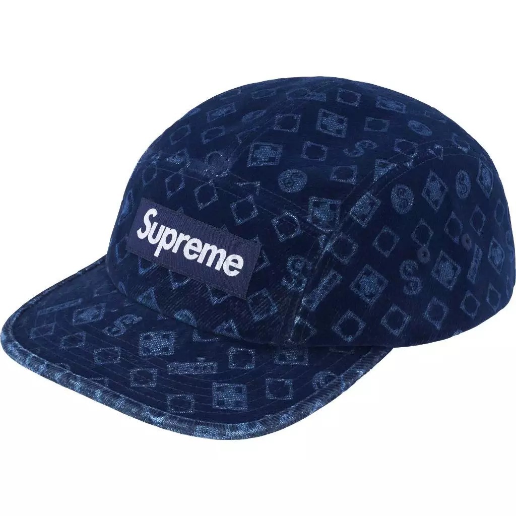 2024AW SUPREME FLOCKED DENIM CAMP CAP 五分割 丹寧 帽子 現貨