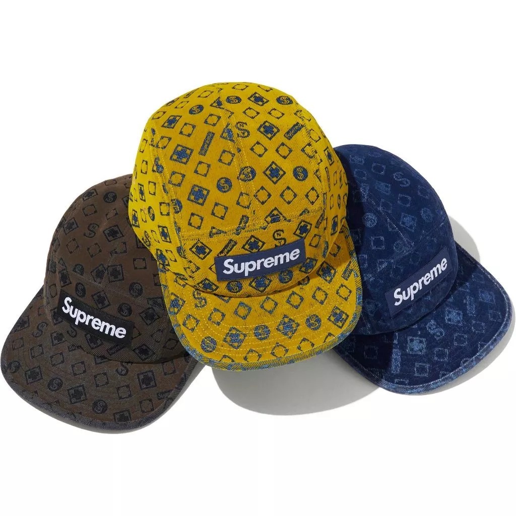 2024AW SUPREME FLOCKED DENIM CAMP CAP 五分割 丹寧 帽子 現貨