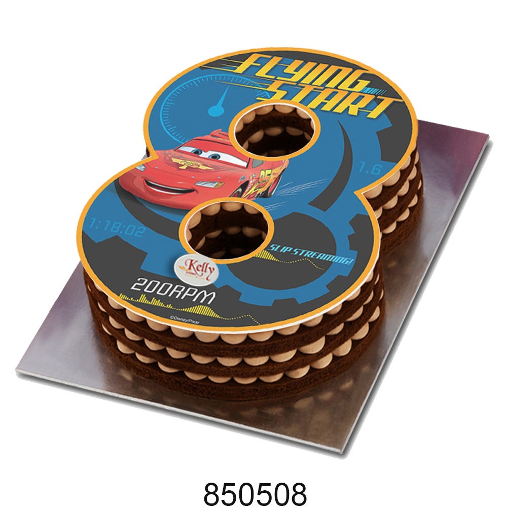 No. 8 Cars Edible Image Cake