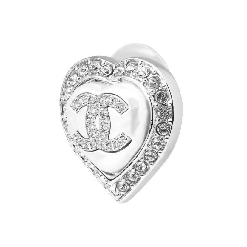 CHANEL CC 標誌水晶心型 耳環