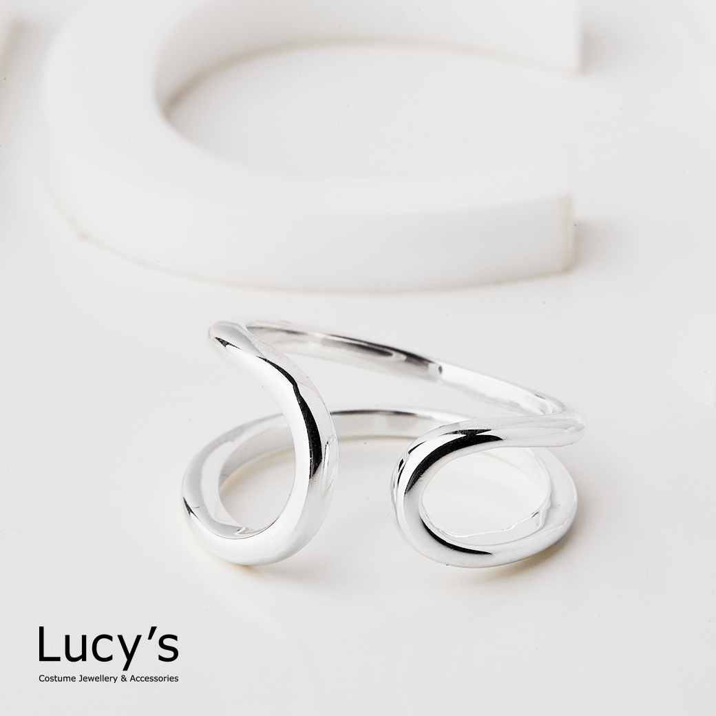 925純銀 纖柔曲線 開口戒 (114988)