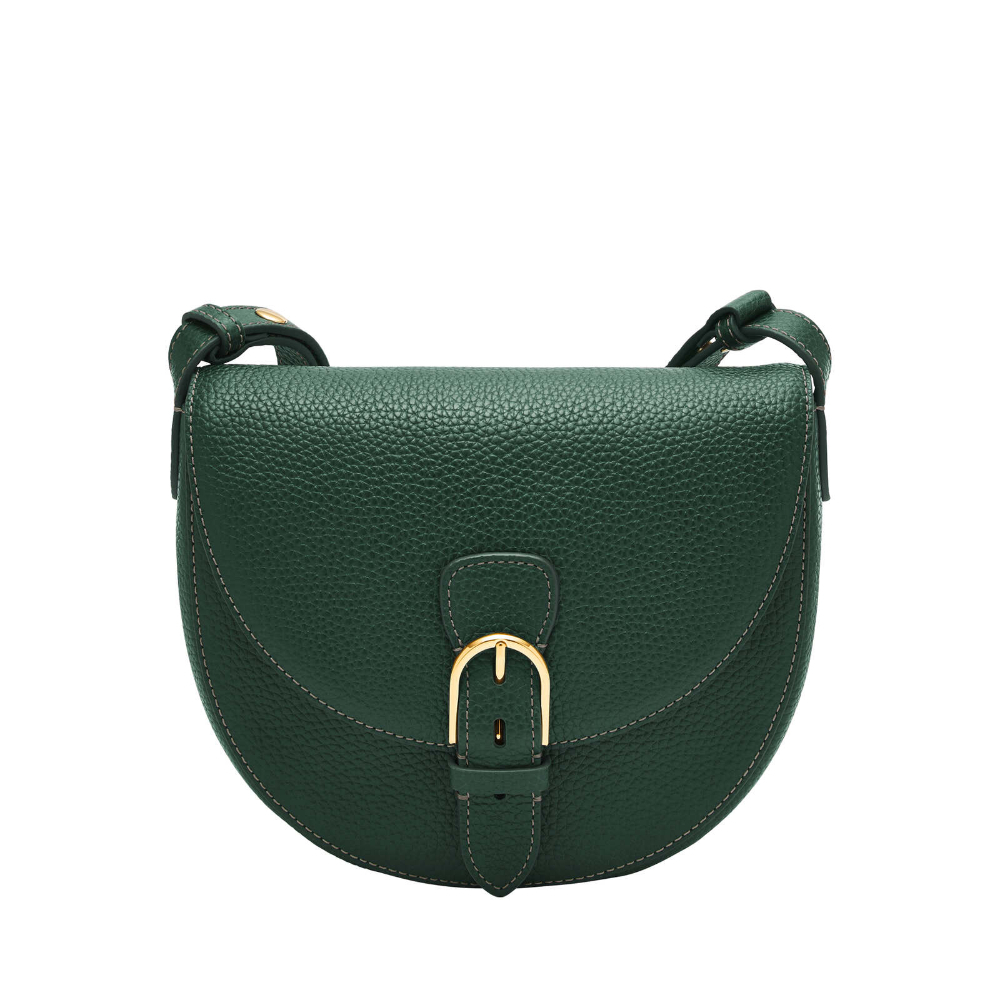Everleigh 真皮斜背馬鞍包-綠色 ZB11068301