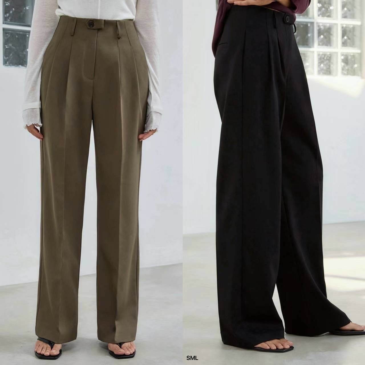 造型單釦褶子西裝褲