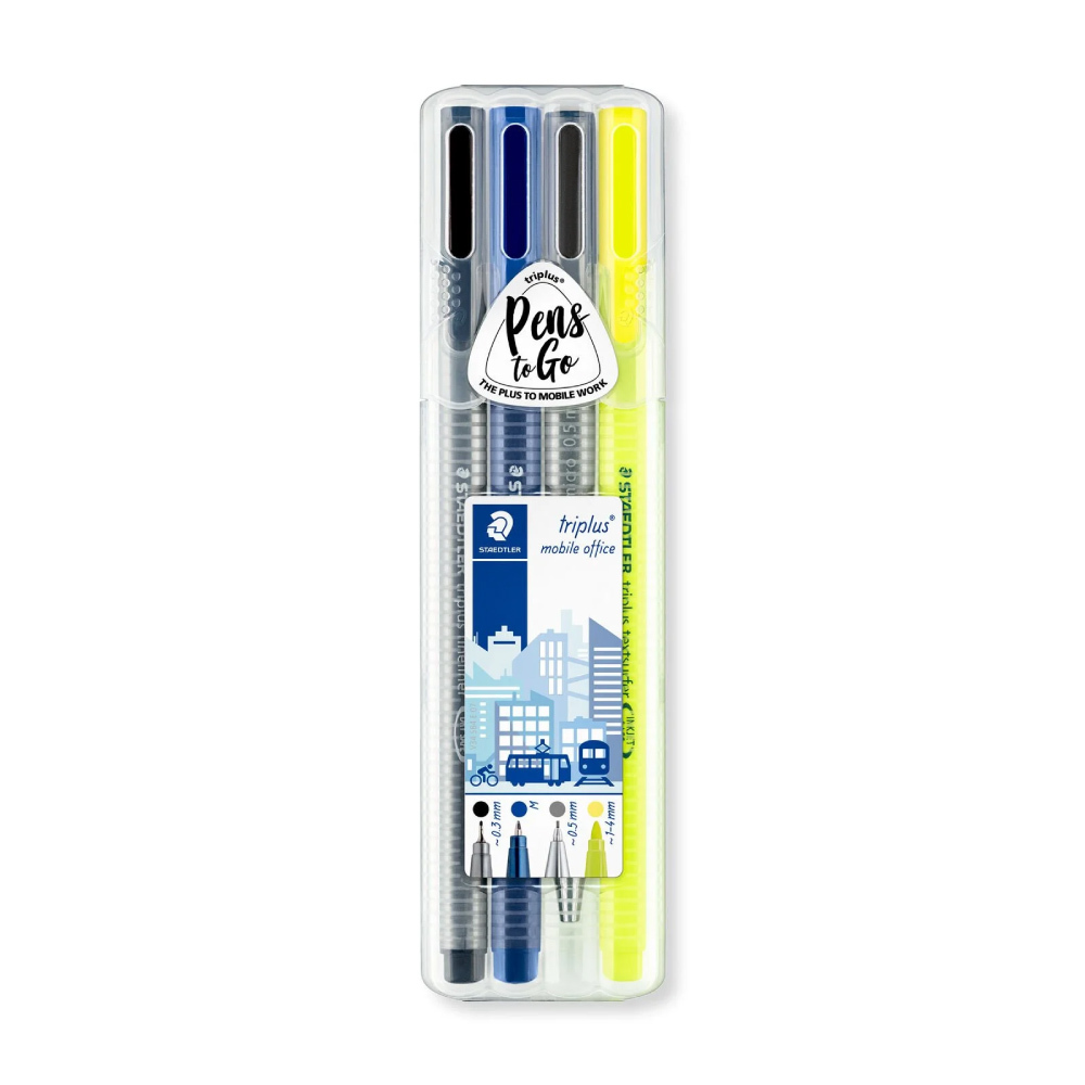 【STAEDTLER 施德樓】 Triplus 三角「馬上寫」隨身筆組 MS34 SB4
