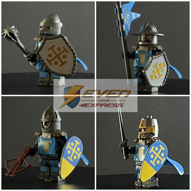 Custom minifig : Medival Knight Blue Set/4