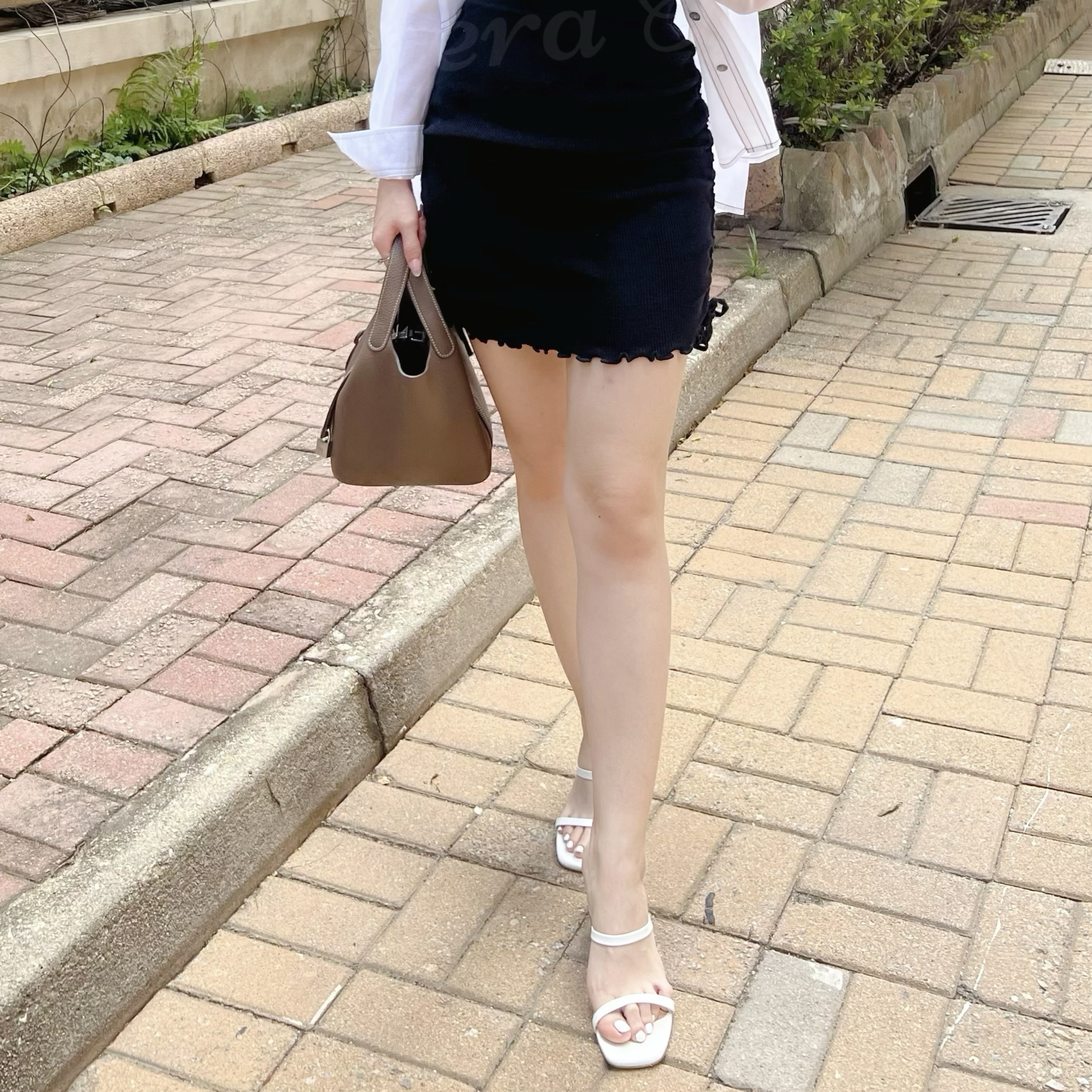 SK24S0932 顯瘦摺摺綁帶裙