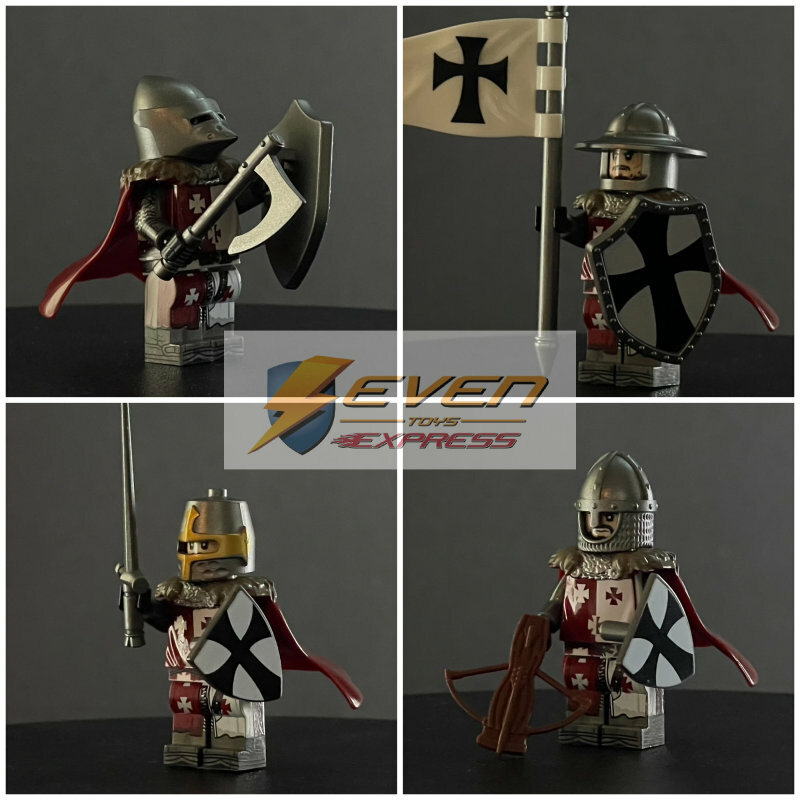 Custom minifig : Medival Knight Red Set/4