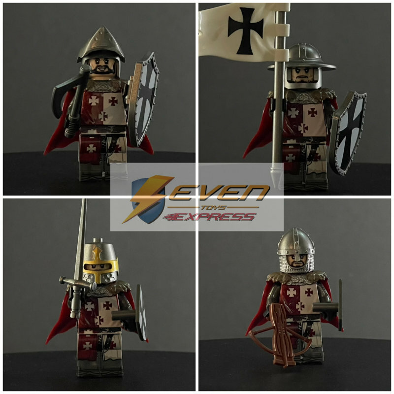 Custom minifig : Medival Knight Red Set/4