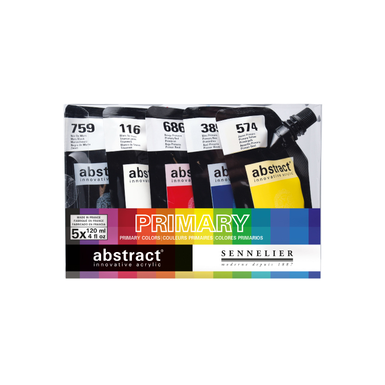 法國 SENNELIER 申內利爾 Abstract 袋裝壓克力 5色套組 120ml
