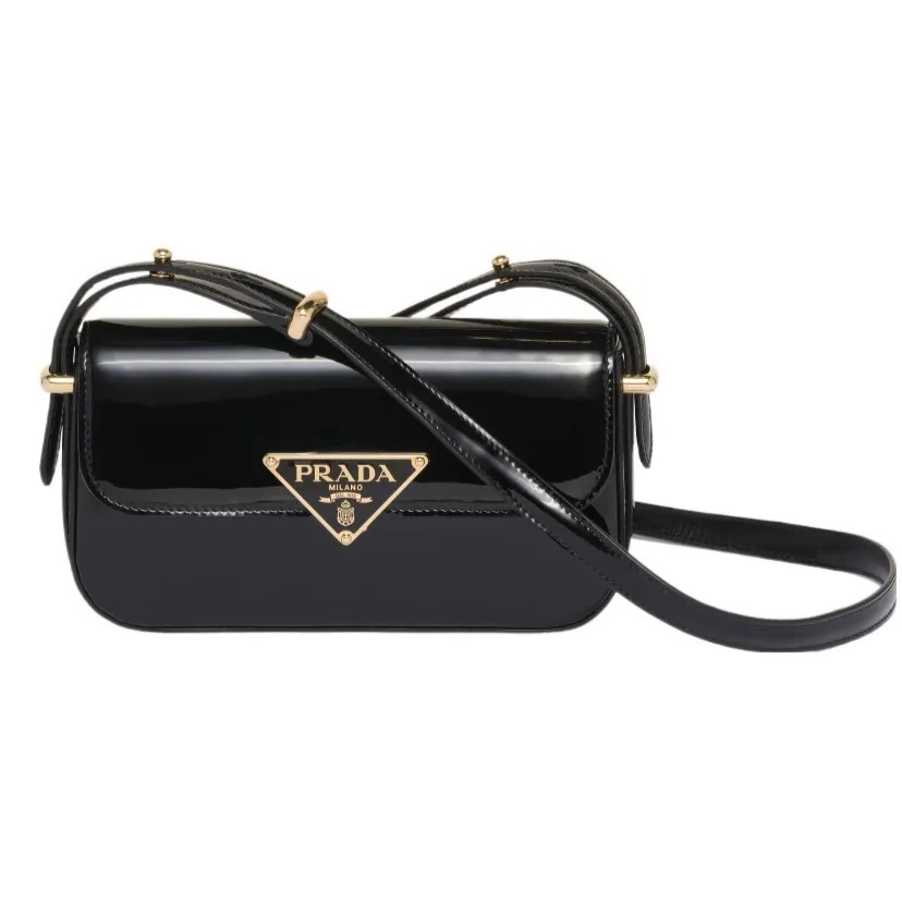 PRADA 翻蓋漆皮 肩背袋 手袋