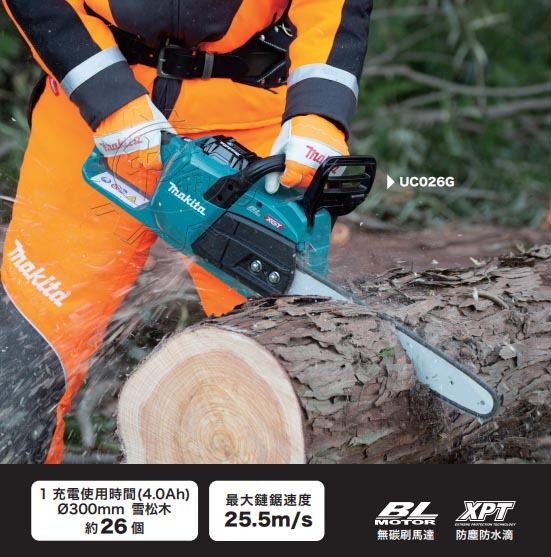 ＊中崙五金【附發票】Makita 牧田 40V充電式 16吋無刷鏈鋸機 UC026GZ(單機) UC026 鍊鋸機