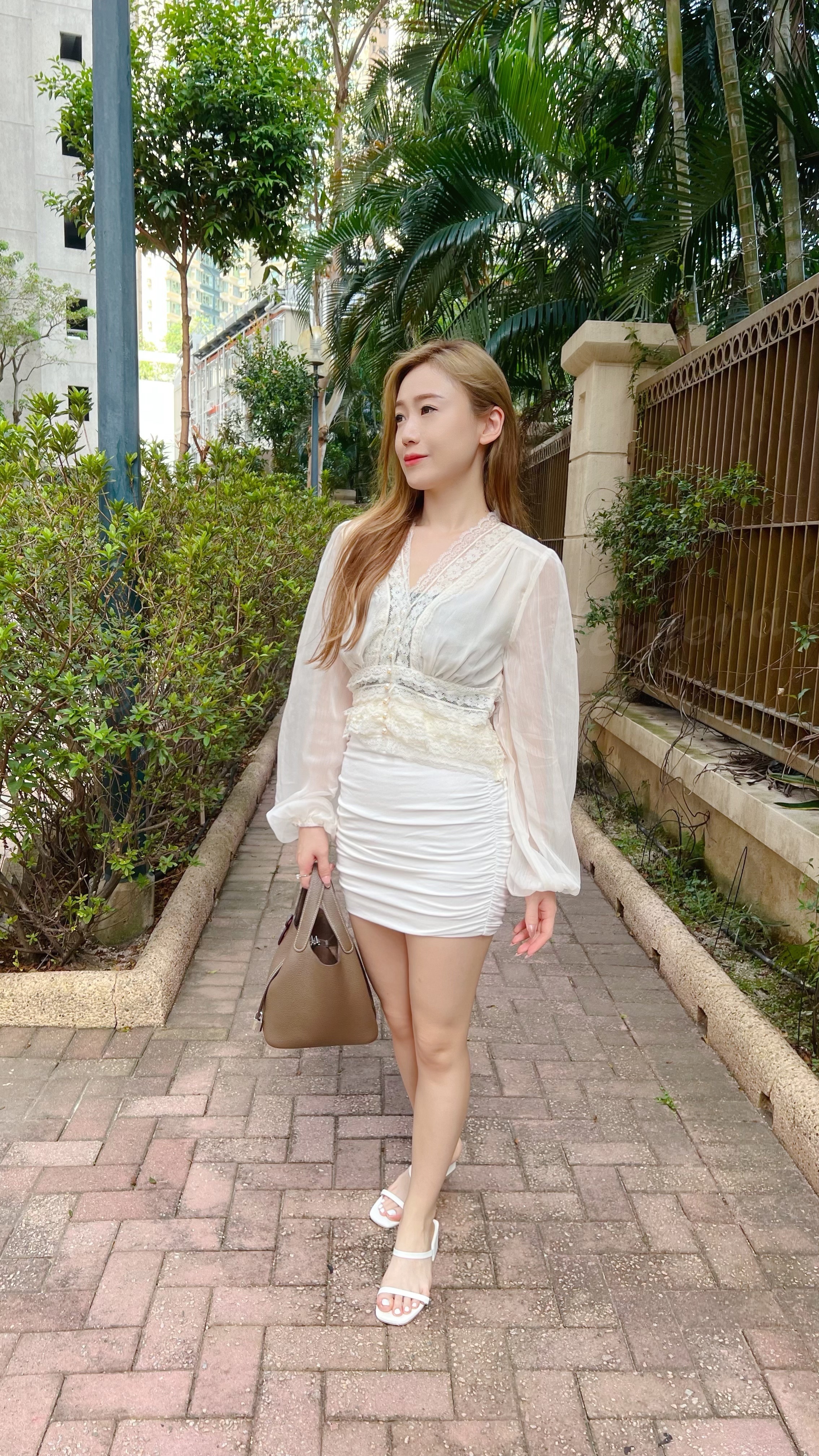 TP24S0935 甜美風雪紡LACE泡泡手袖上身