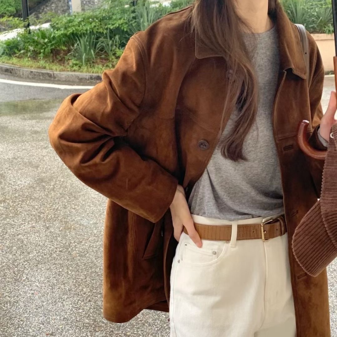 韓國斷貨款! 英式感麂皮外套 現貨