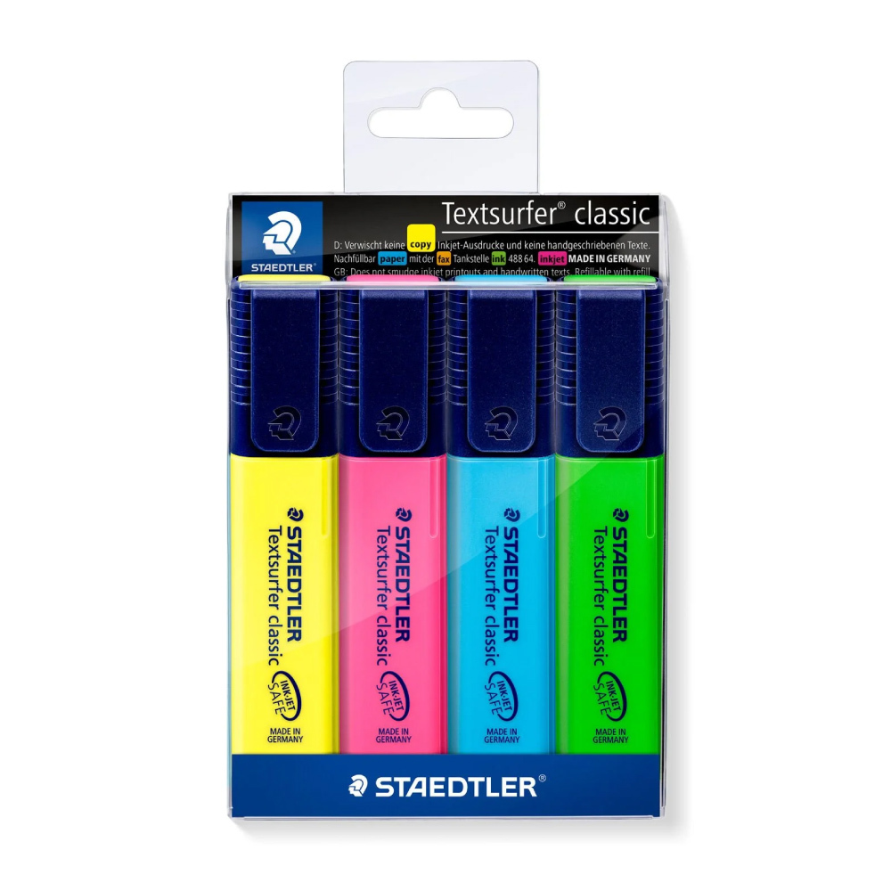 【STAEDTLER 施德樓】噴墨隱形螢光筆4色組 MS364 WP4