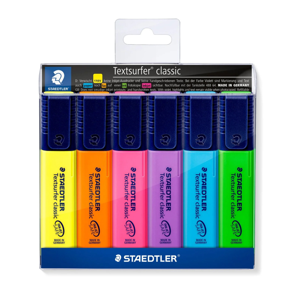 【STAEDTLER 施德樓】噴墨隱形螢光筆6色組 MS364 WP6