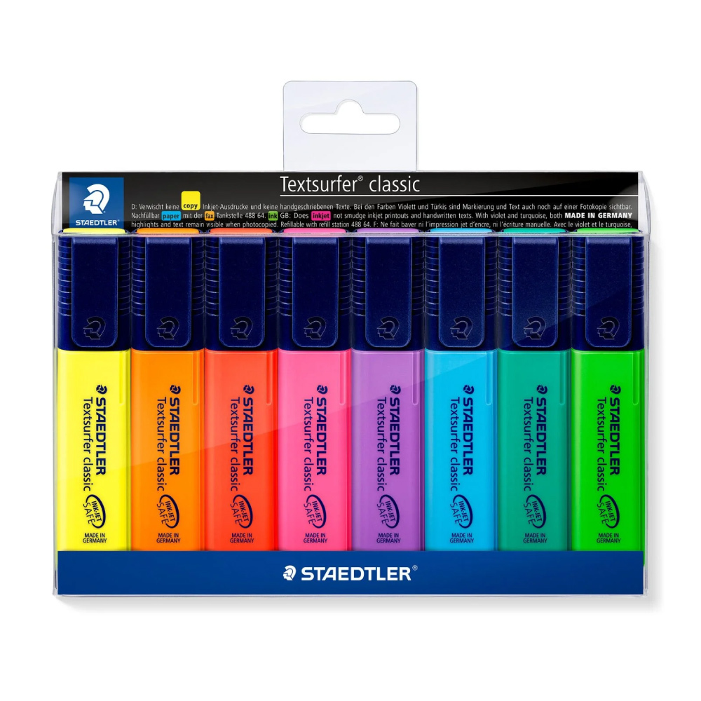 【STAEDTLER 施德樓】噴墨隱形螢光筆8色組 MS364 WP8