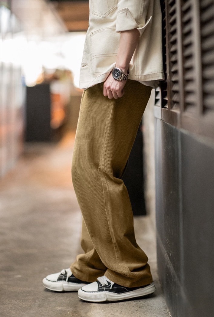 復古燈心絨直筒休閒長褲