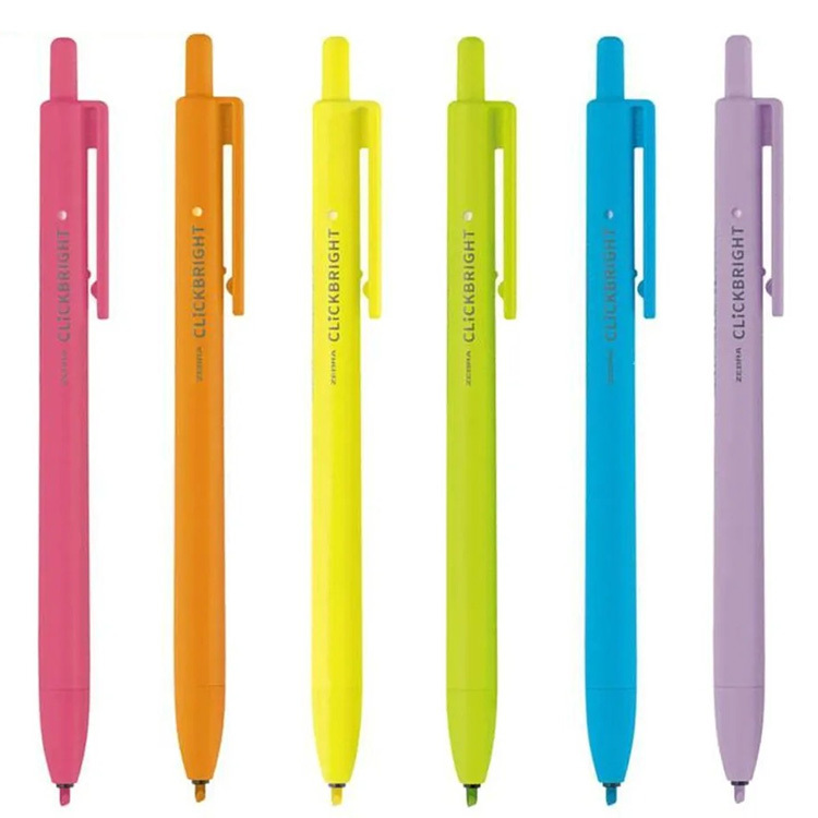 【ZEBRA】CLICKBRIGHT 按壓式螢光筆 6色